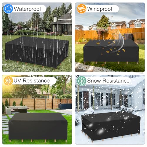 Detalle de Funda para Muebles de Jardín Betarami 242x162x100 cm — Impermeable, anti-UV y a prueba de viento