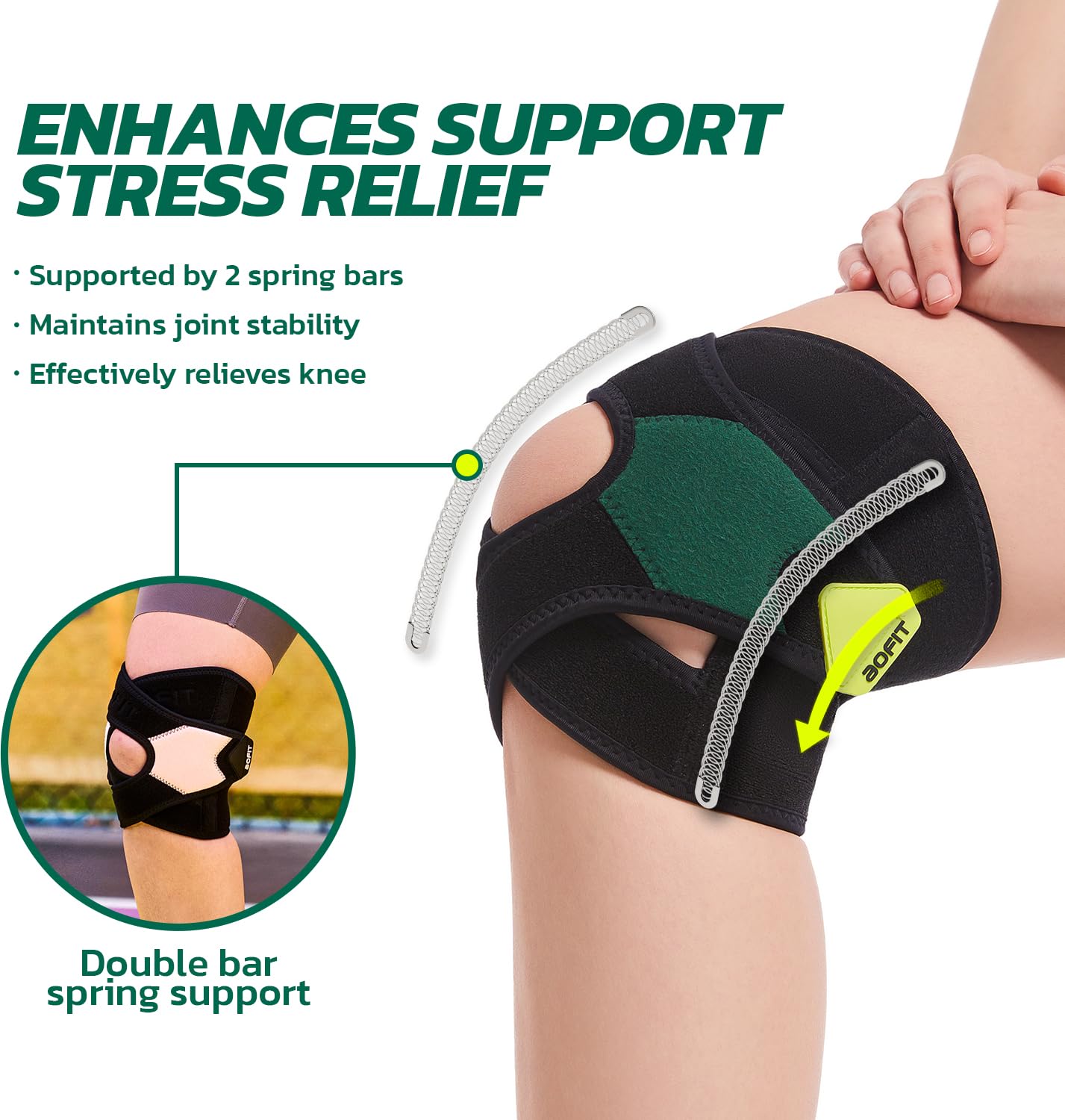 Thumbnail 2 de AOFIT Adjustable Knee Brace, Medium, with Memory Stabilizers and Breathable Wrap
