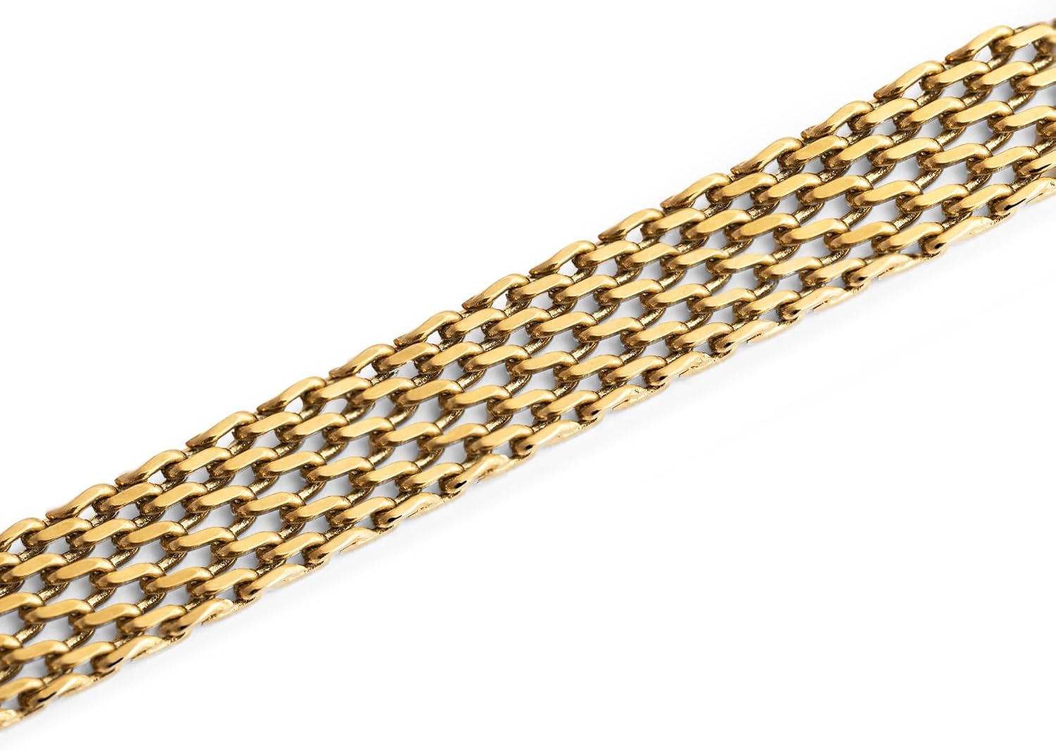 Detalle de SINGULARU Collana Choker Tape in Acciaio Placcato Oro 18Kt, Larghezza 8 mm, Lunghezza 33 cm + 5 cm di Estensione