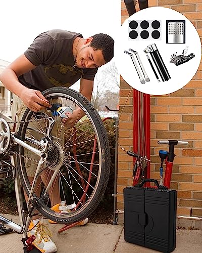 Detalle de HAZENS Fahrrad Reparaturset mit Satteltasche – 16-in-1 Multitool, Mini-Luftpumpe 120 PSI, Notfallwerkzeug Flickzeug