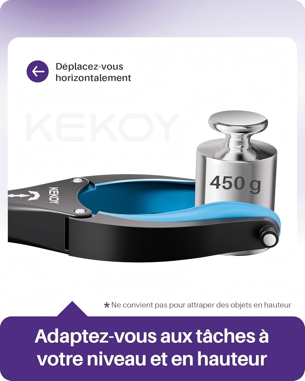 Thumbnail 2 de Kekoy pince de préhension extra longue 112 cm avec lumière – aide à la main pour adultes (orange)