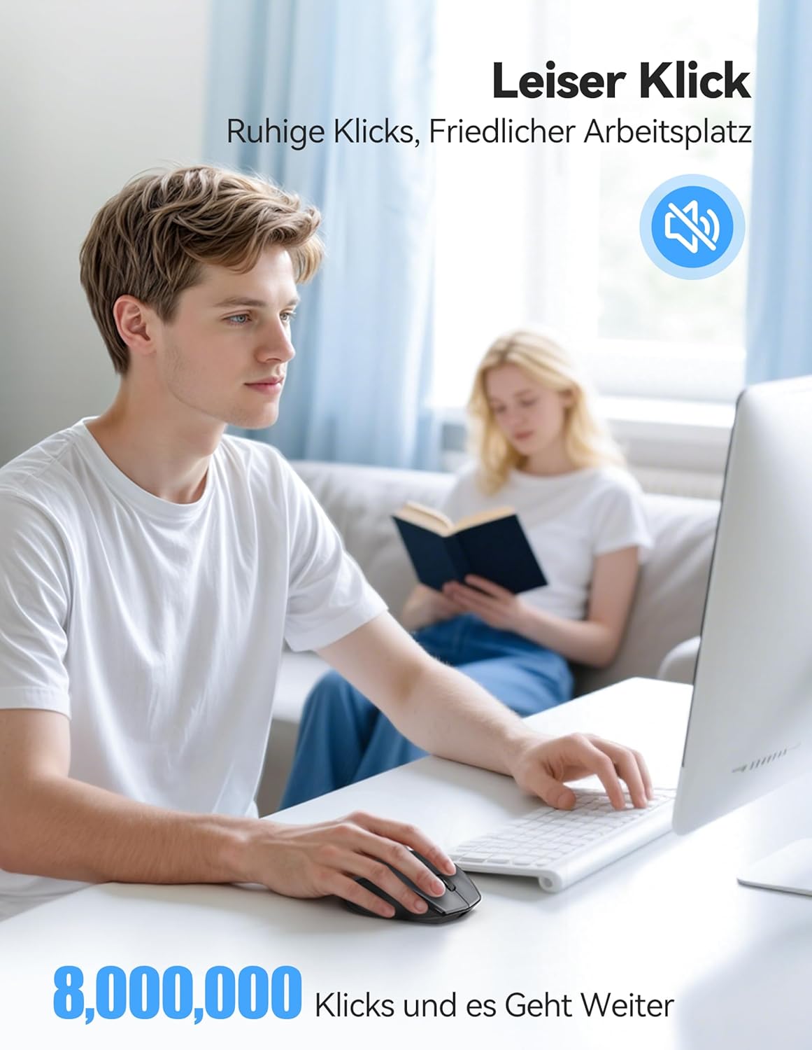 Thumbnail 4 de TECKNET PRO Kabellose Maus (wiederaufladbar) – Silent Funkmaus mit 2,4 GHz, bis 6.400 DPI und 6 Tasten