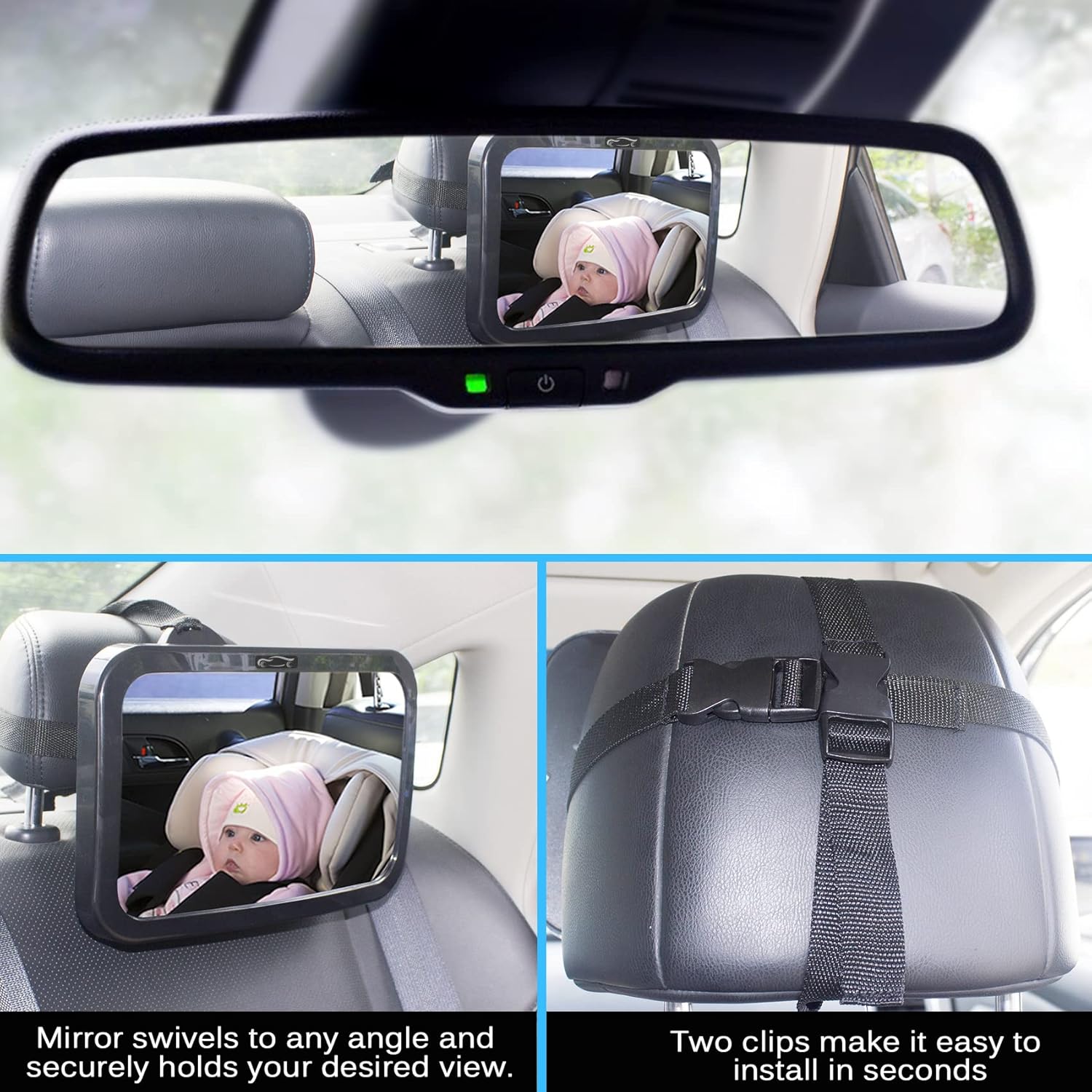 Thumbnail 4 de Shynerk Baby Car Mirror 360° Rotation