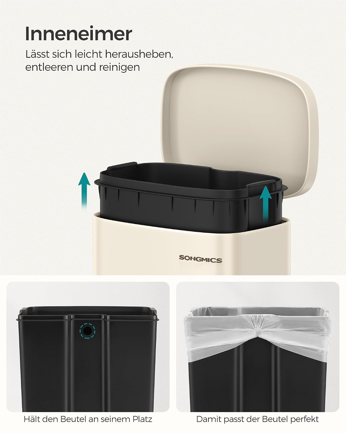 Thumbnail 5 de SONGMICS Mülleimer Küche 30 Liter