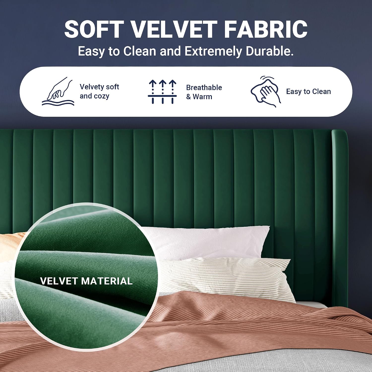 Thumbnail 5 de Allewie Queen Bed Frame in Velvet