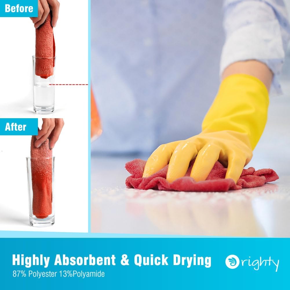 Detalle de Orighty Cleaning Cloths Bulk (150-Pack) Microfiber Shop Rags, Lint-Free Reusable Towels for Cars, Kitchen & Workbenches
