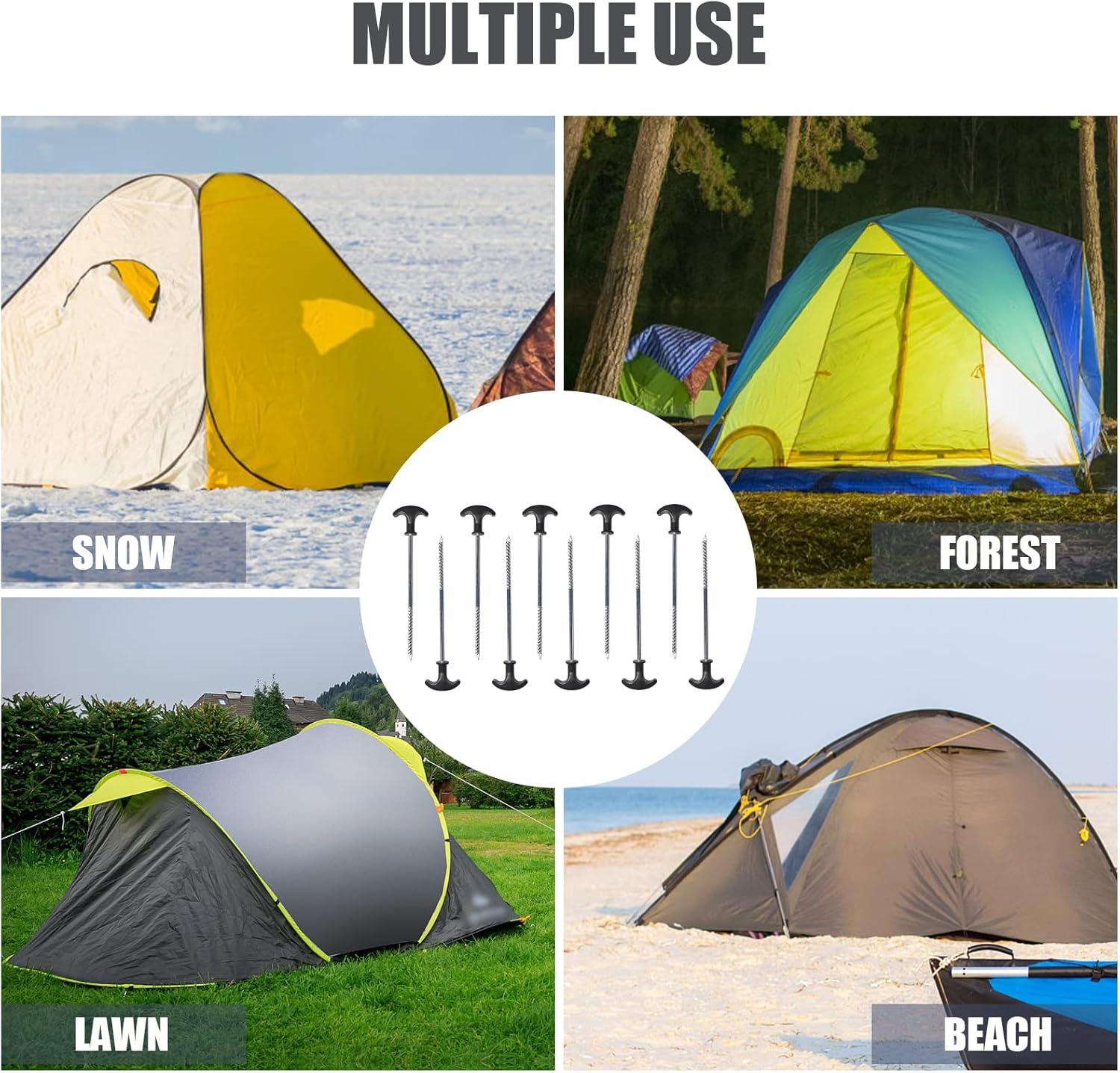 Thumbnail 6 de TIMBER RIDGE 10 Pack Heavy-Duty Tent Pegs (20.5cm) for Hard Ground