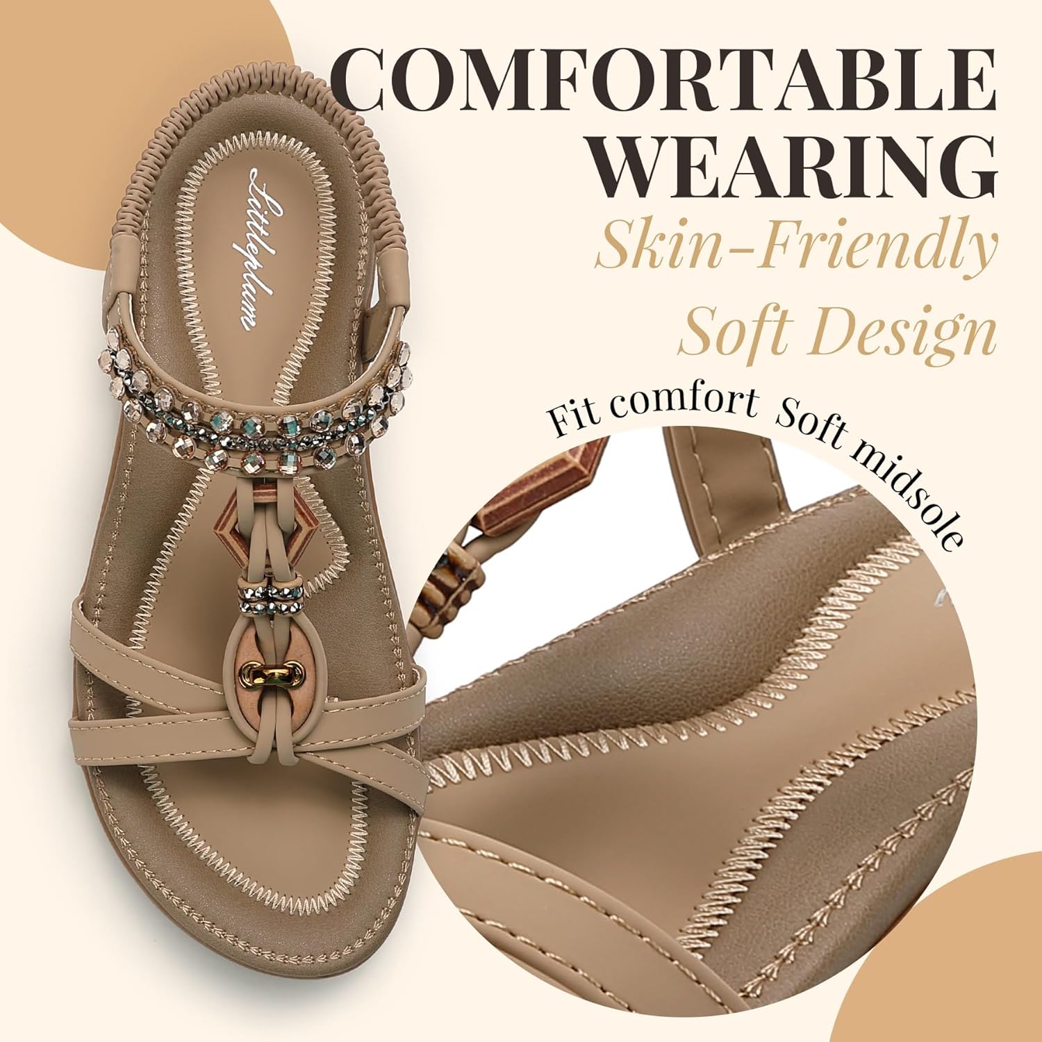 Thumbnail 4 de Littleplum Sandales Plates Femme Été – Confort et Style Bohème