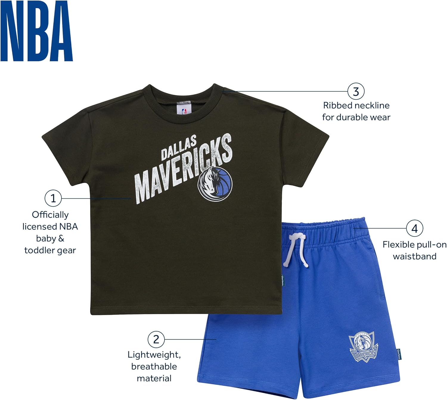 Thumbnail 5 de Gerber Baby Boys' NBA Team T-shirt & Shorts Set (Dallas Mavericks)