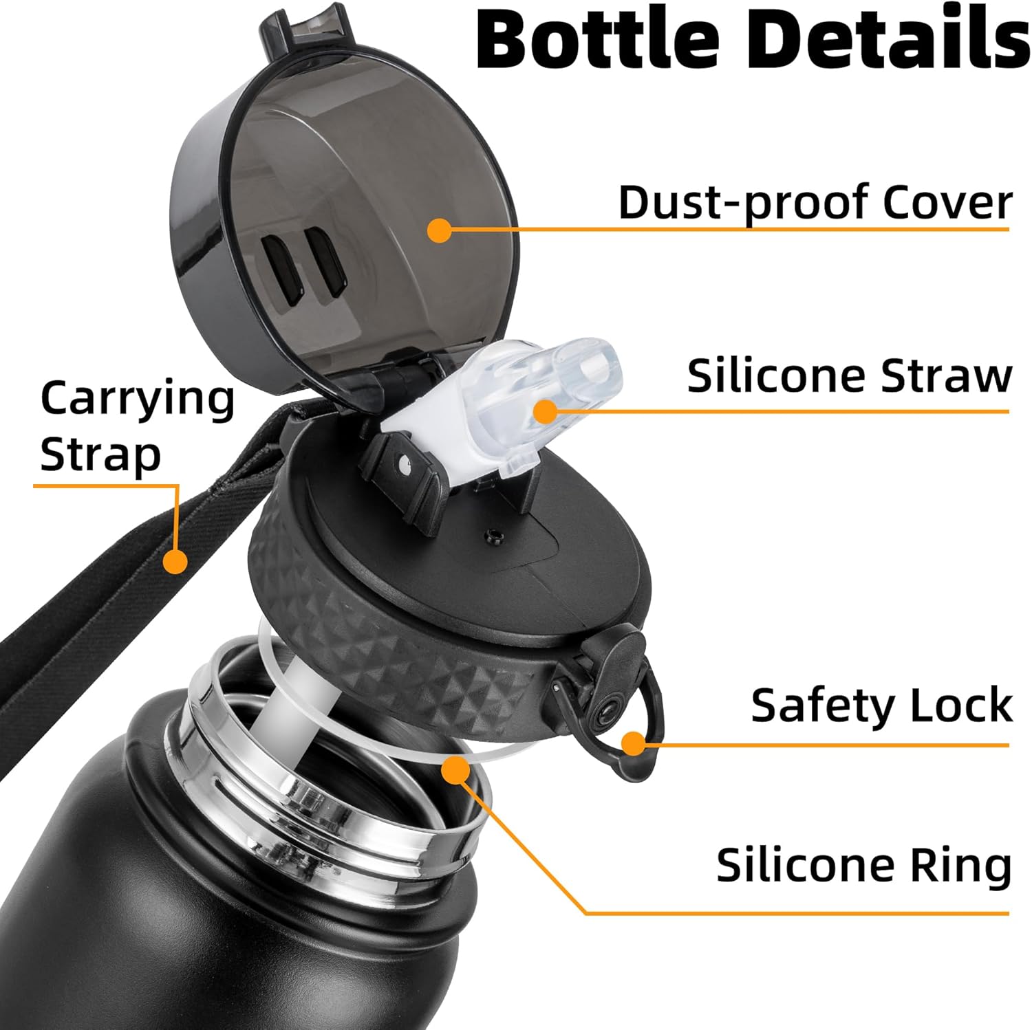 Detalle 2 de OLDLEY Stainless Steel Water Bottle 1 Litre 🚰