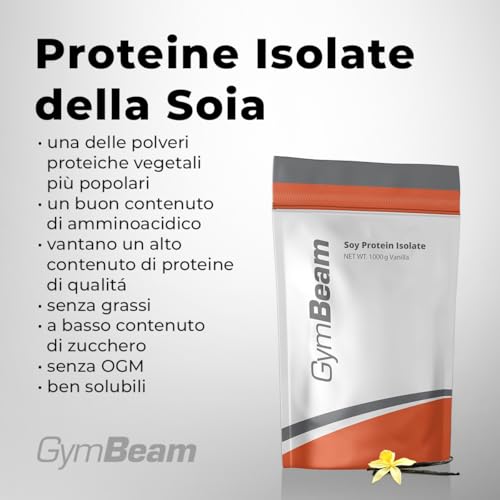 Detalle de GymBeam Proteine Isolate della Soia – Polvere Vegane (1000 g, Vaniglia) per crescita muscolare