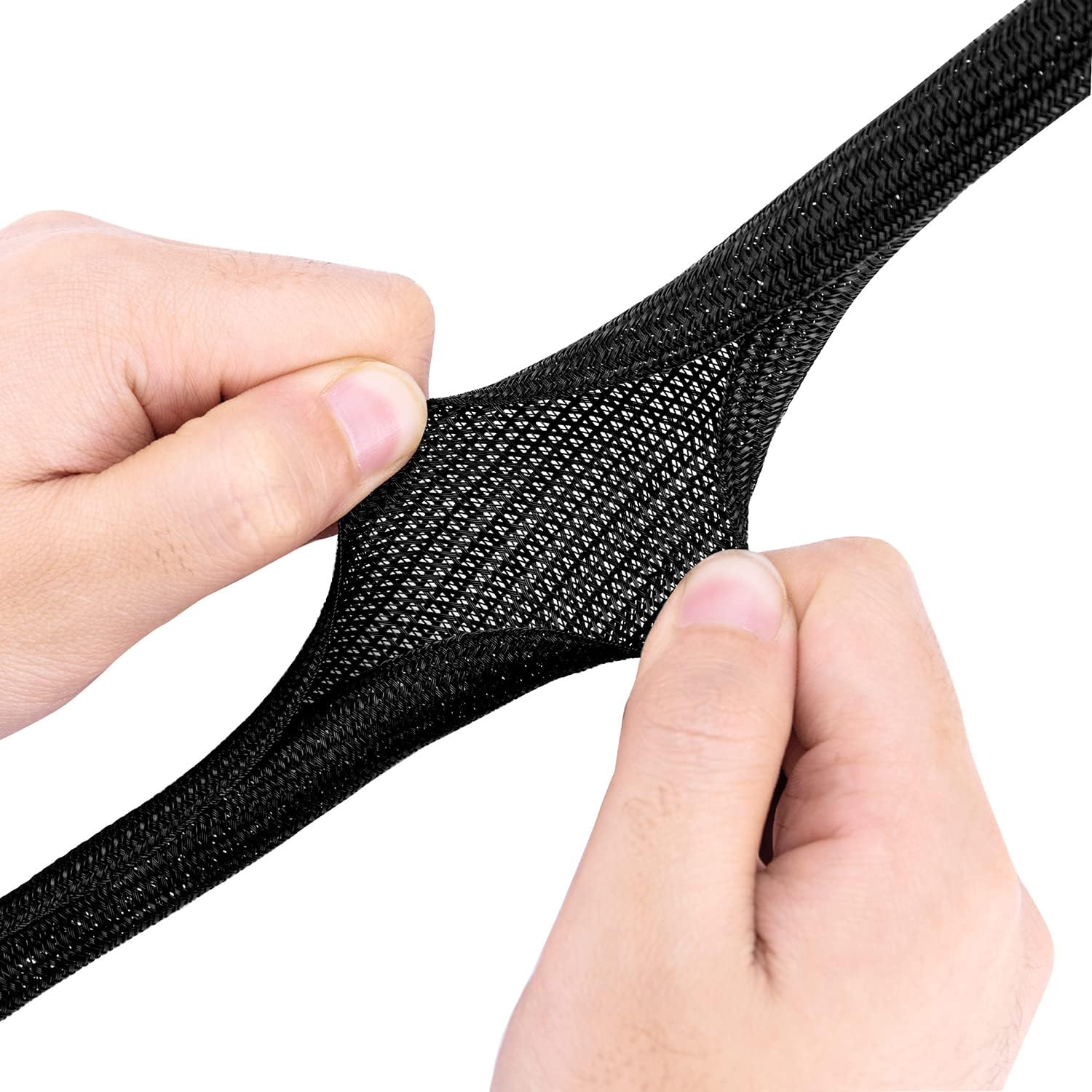 Thumbnail 5 de Amazon Basics Easy-Cut Cable Tidy Tube (3 m) for Cable Management, Black