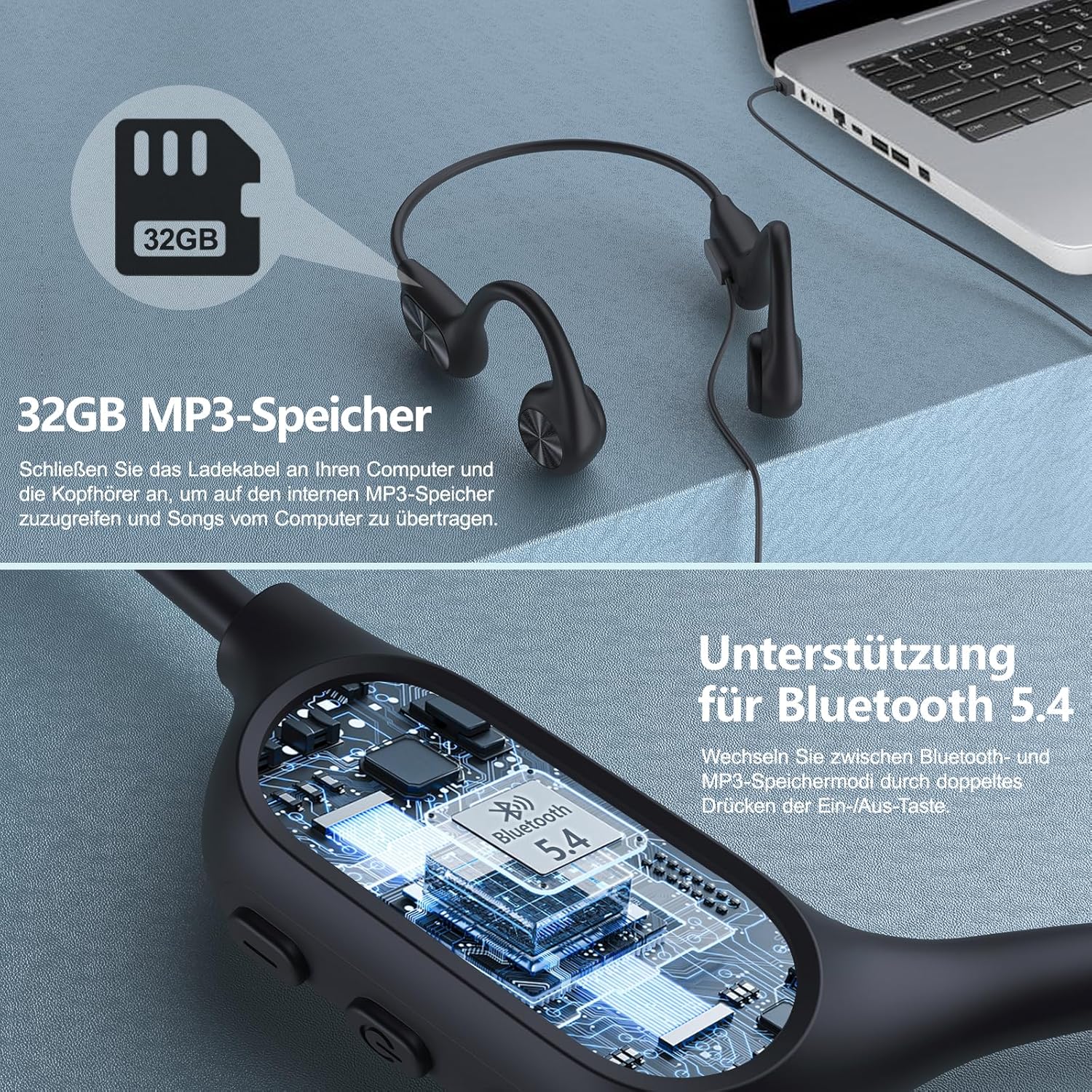 Thumbnail 4 de Knochenschall Kopfhörer Bluetooth 5.4 32GB