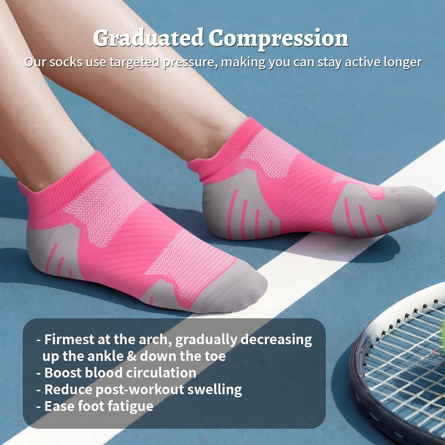 Thumbnail 6 de PAPLUS 6-Pair Ankle Compression Socks for Women