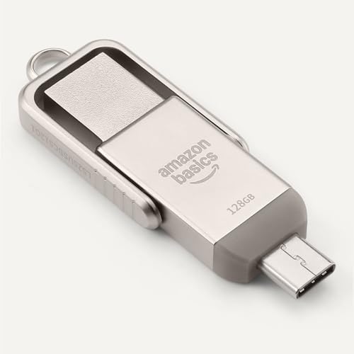 Detalle de Amazon Basics USB Flash Drive with USB C and USB A Dual Ports, 128GB