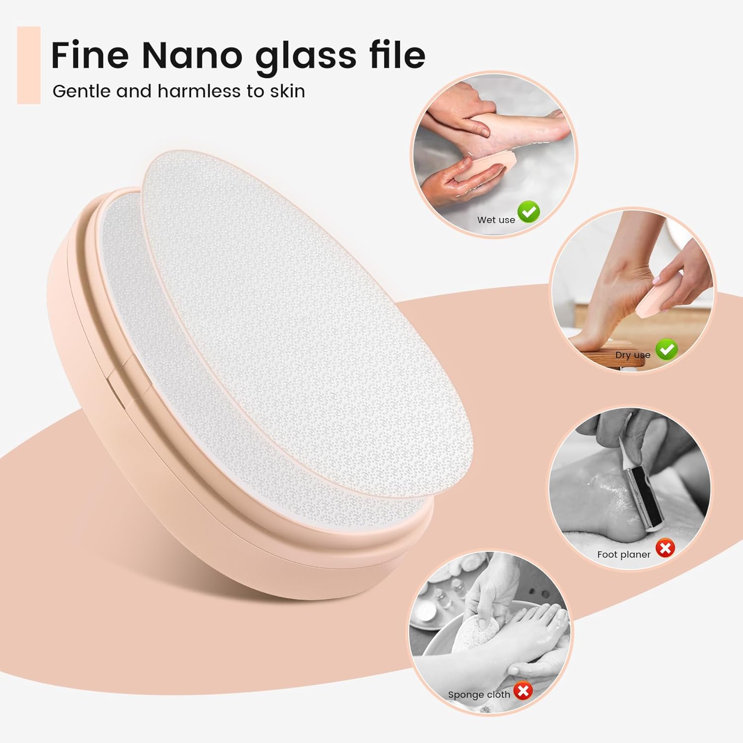 Thumbnail 3 de BEZOX Lima per piedi 2 in 1 in nano-vetro, antipolvere per rimuovere calli e ammorbidire la pelle dura