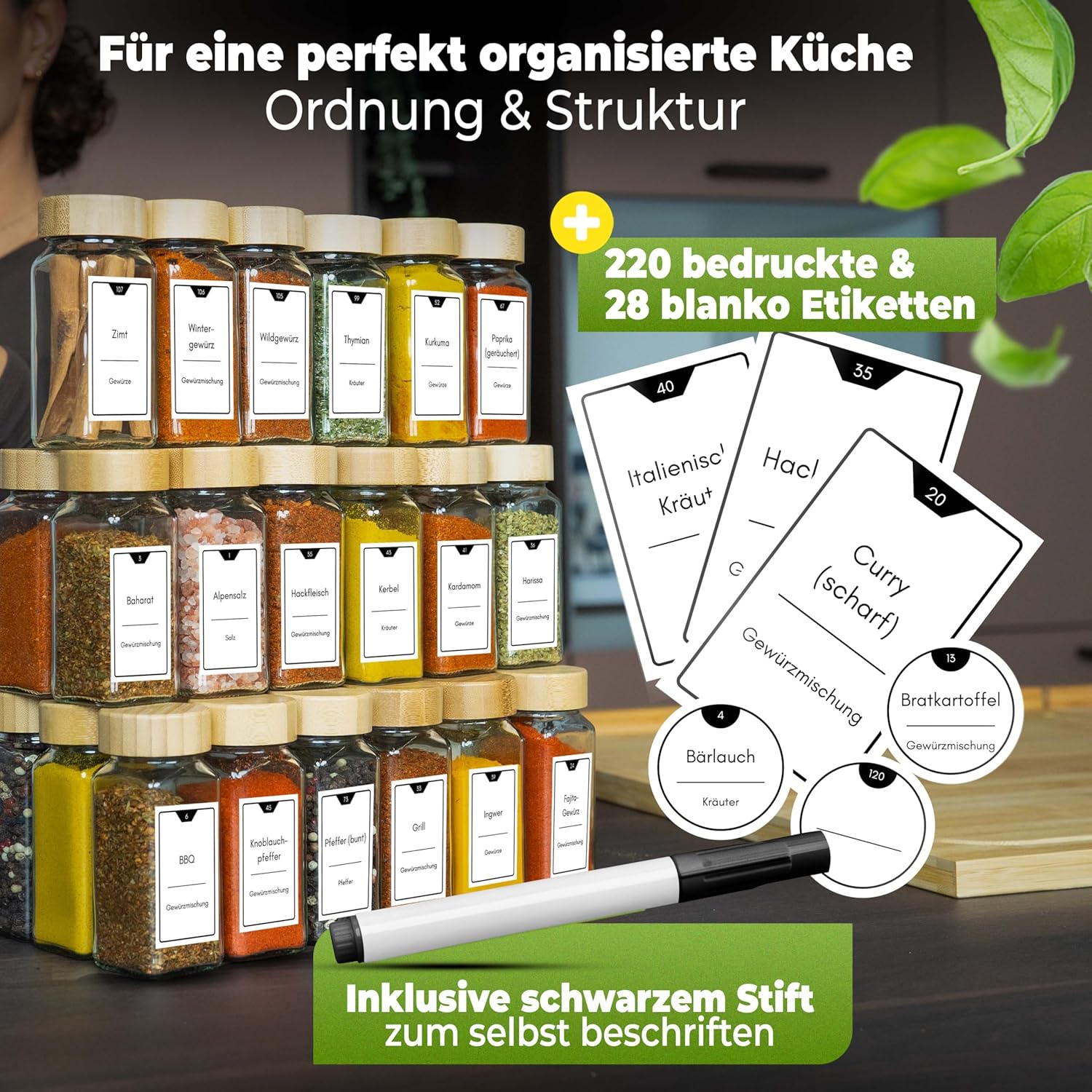 Thumbnail 2 de CLIDOR Gewürzetiketten 248 Stück für Gläser