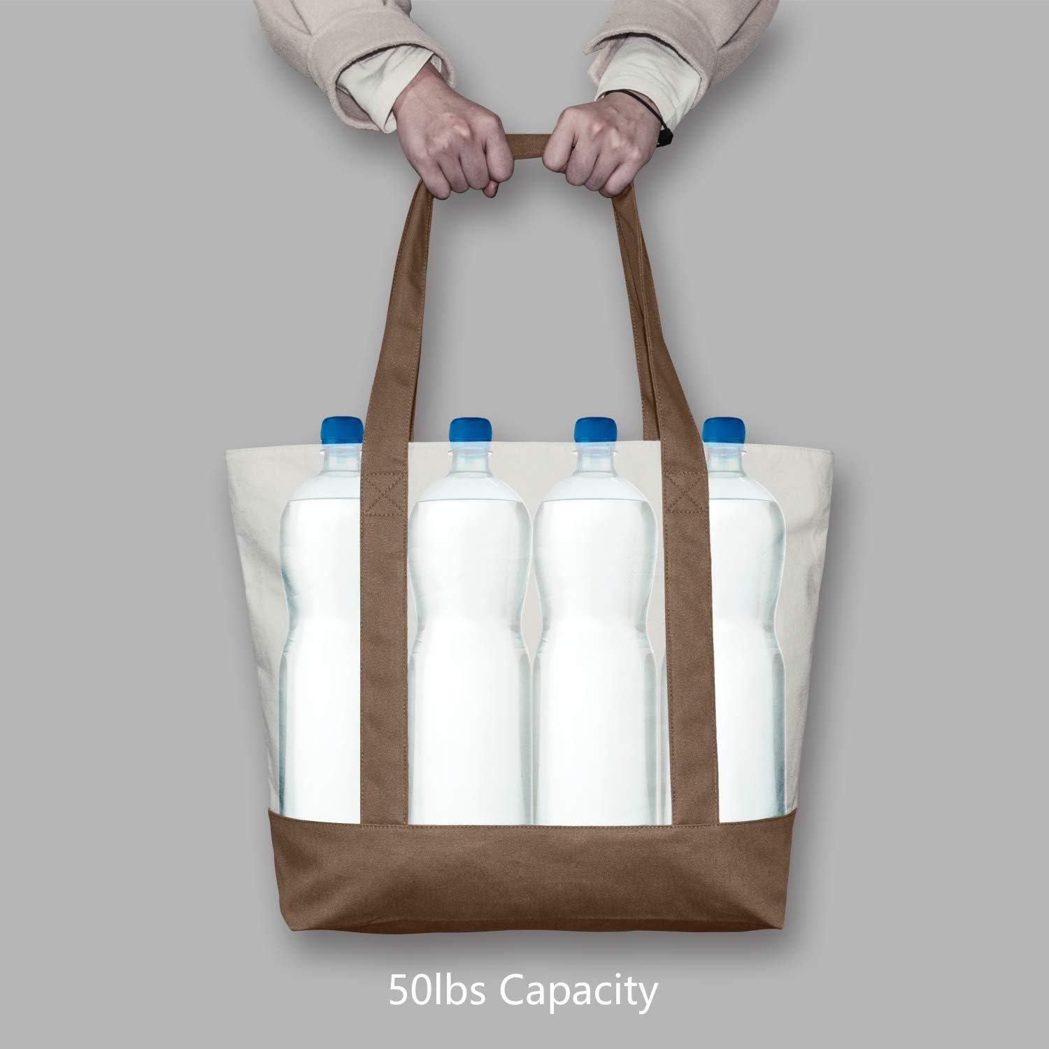 Thumbnail 5 de TOPDesign Canvas Tote Bags 6-Pack with Pocket 🛍