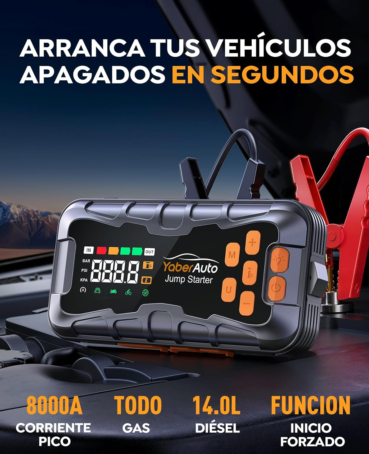 Detalle 2 de YaberAuto AP03 Arrancador 8000A 16 en 1