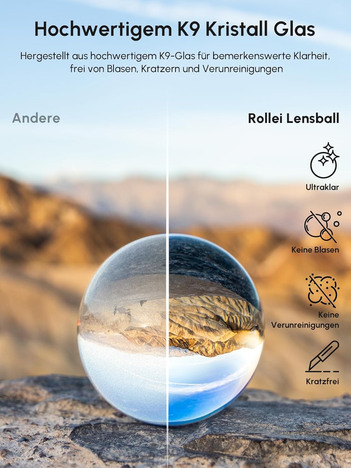 Thumbnail 2 de Rollei Lensball 110 mm Glaskugel (Kristallkugel) inkl. Tasche & Mikrofaser-Reinigungstuch