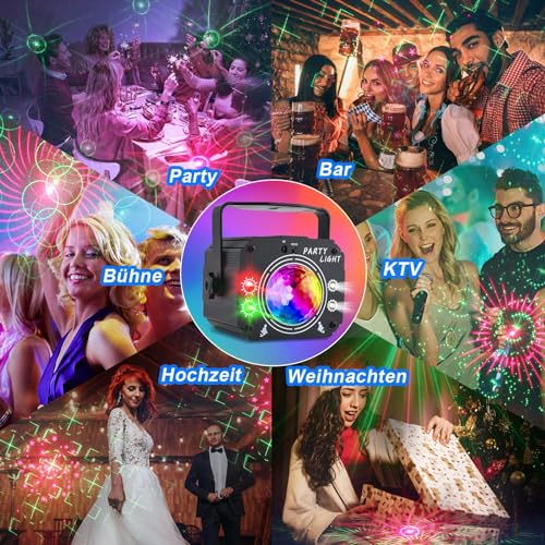 Thumbnail 6 de Nigecue 3 in 1 Discolicht Partylicht mit Fernbedienung – Musikgesteuert, Stroboskop & RGB-Hintergrundbeleuchtung
