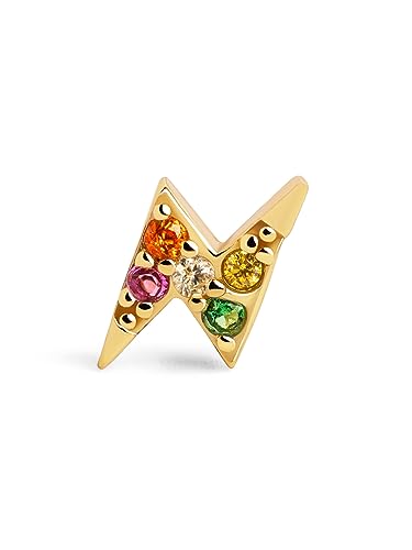 Detalle de SINGULARU Pendiente suelto Rayo Colors Plata bañada en Oro 18 kt