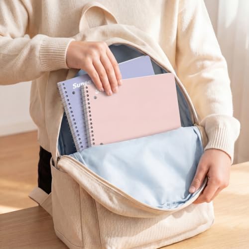 Thumbnail 5 de SUNEE 1-Subject Spiral Notebooks, 5-Pack — 8 x 10.5, 70 Sheets Each, College Ruled, 3-Hole Punch, Pink-Purple-Blue-Green-Yellow