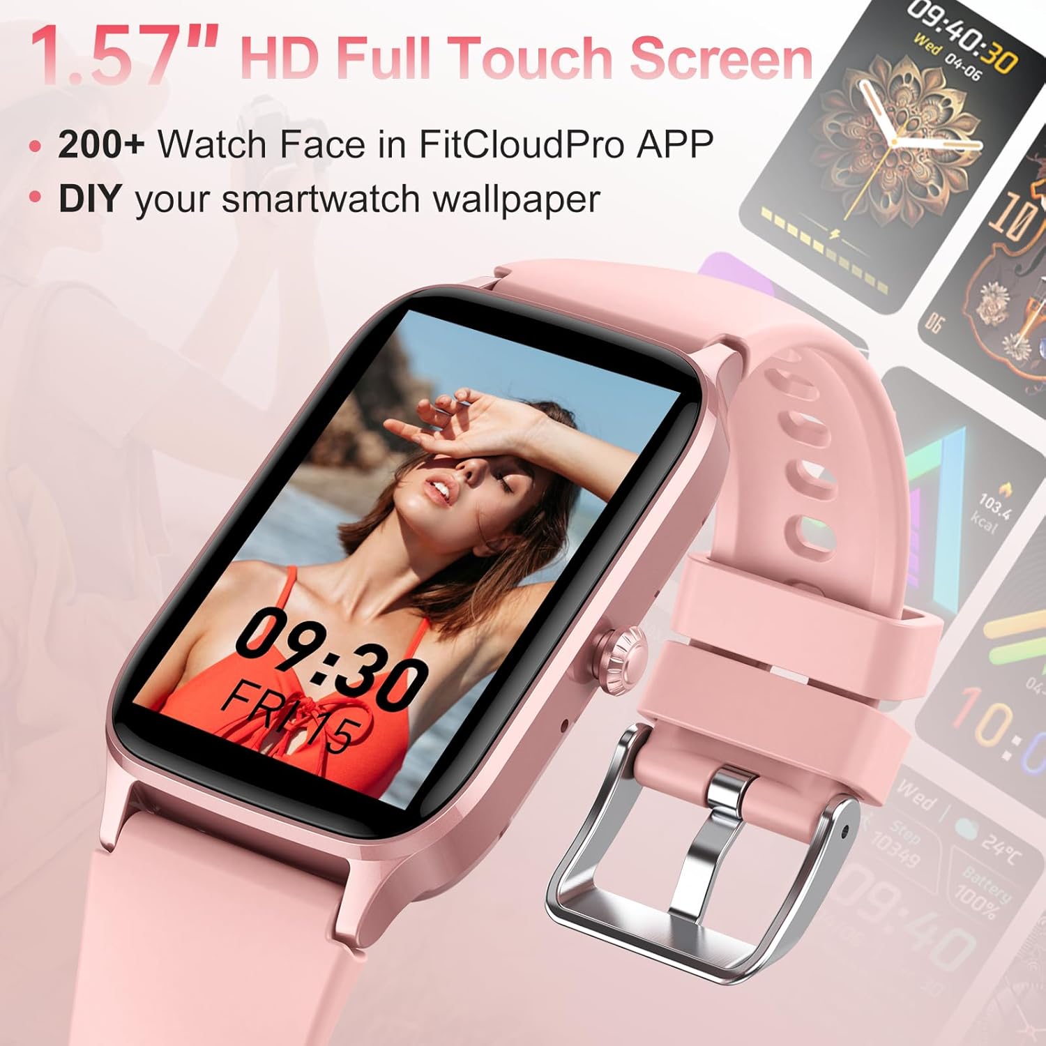 Detalle 2 de Dyurwa Smart Watch for Women: 1.57" HD Display, 110+ Sport Modes & Calls