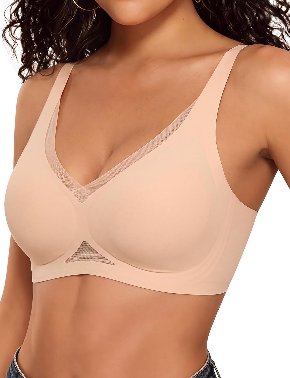 Thumbnail 5 de Bresdk Donna Reggiseno Senza Ferretto Senza Cuciture Comfort Push Up Quotidiano T Shirt