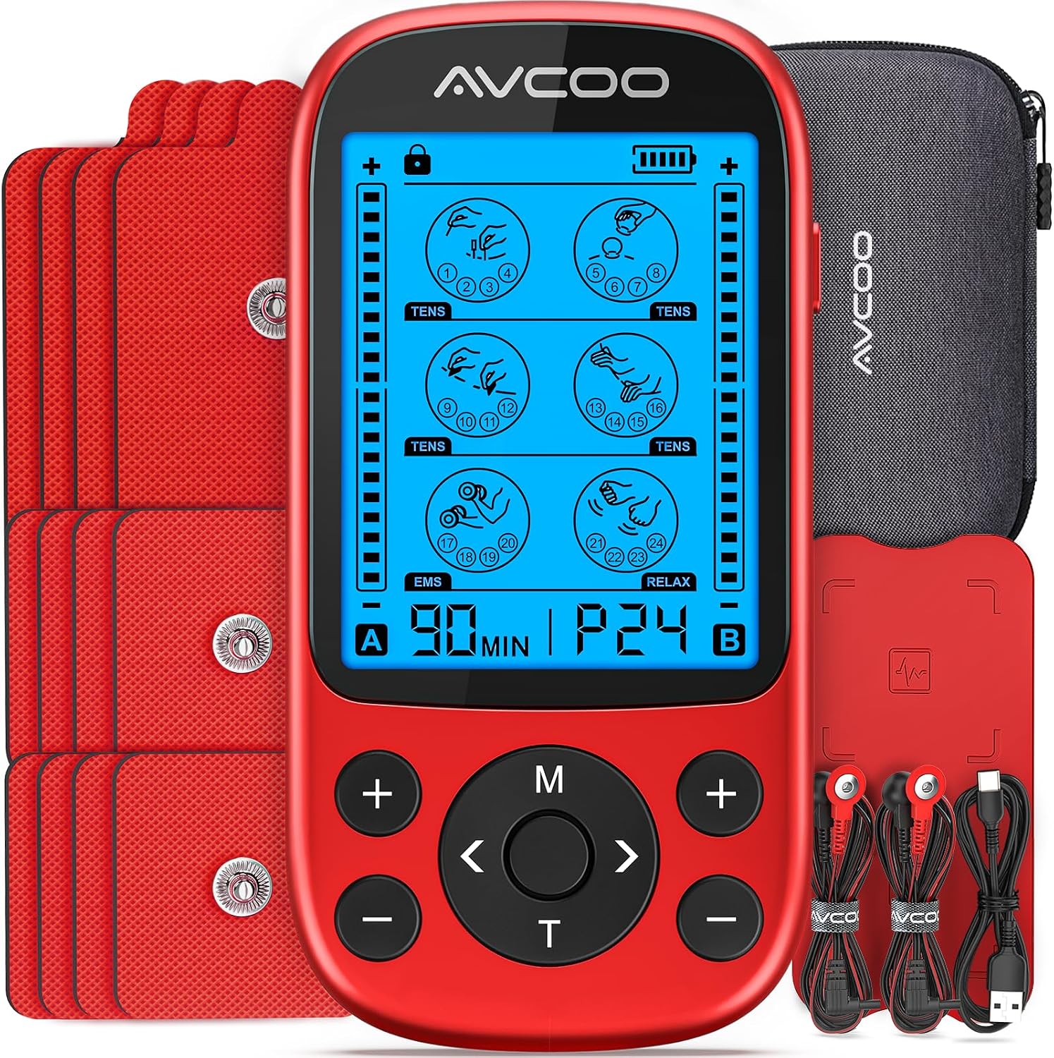 Detalle de AVCOO Dual Channel TENS Unit, 24 Modes
