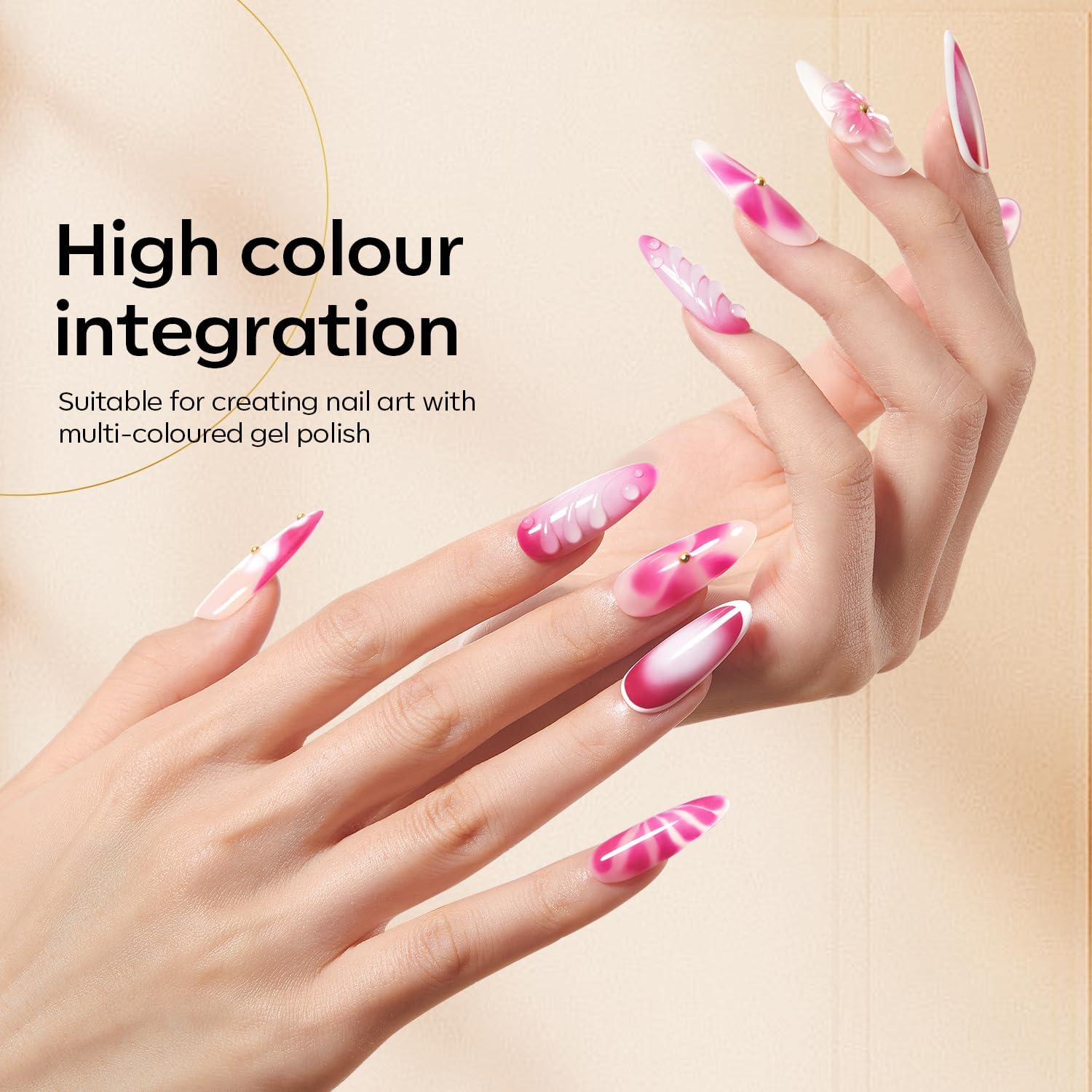 Detalle de Modelones Blooming Gel Nagellack 10ML – Blühender Marmoreffekt für Nail Art