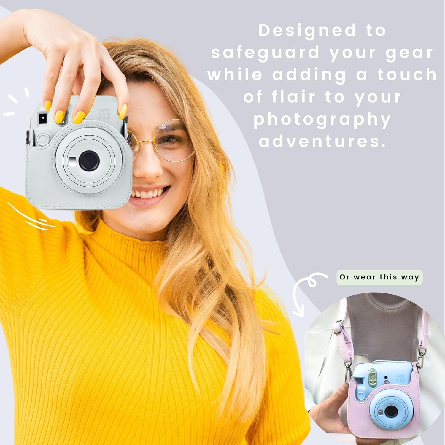 Thumbnail 1 de Clikoze Instant Camera Accessories Bundle for Fujifilm Instax Mini 12 (Clay White)