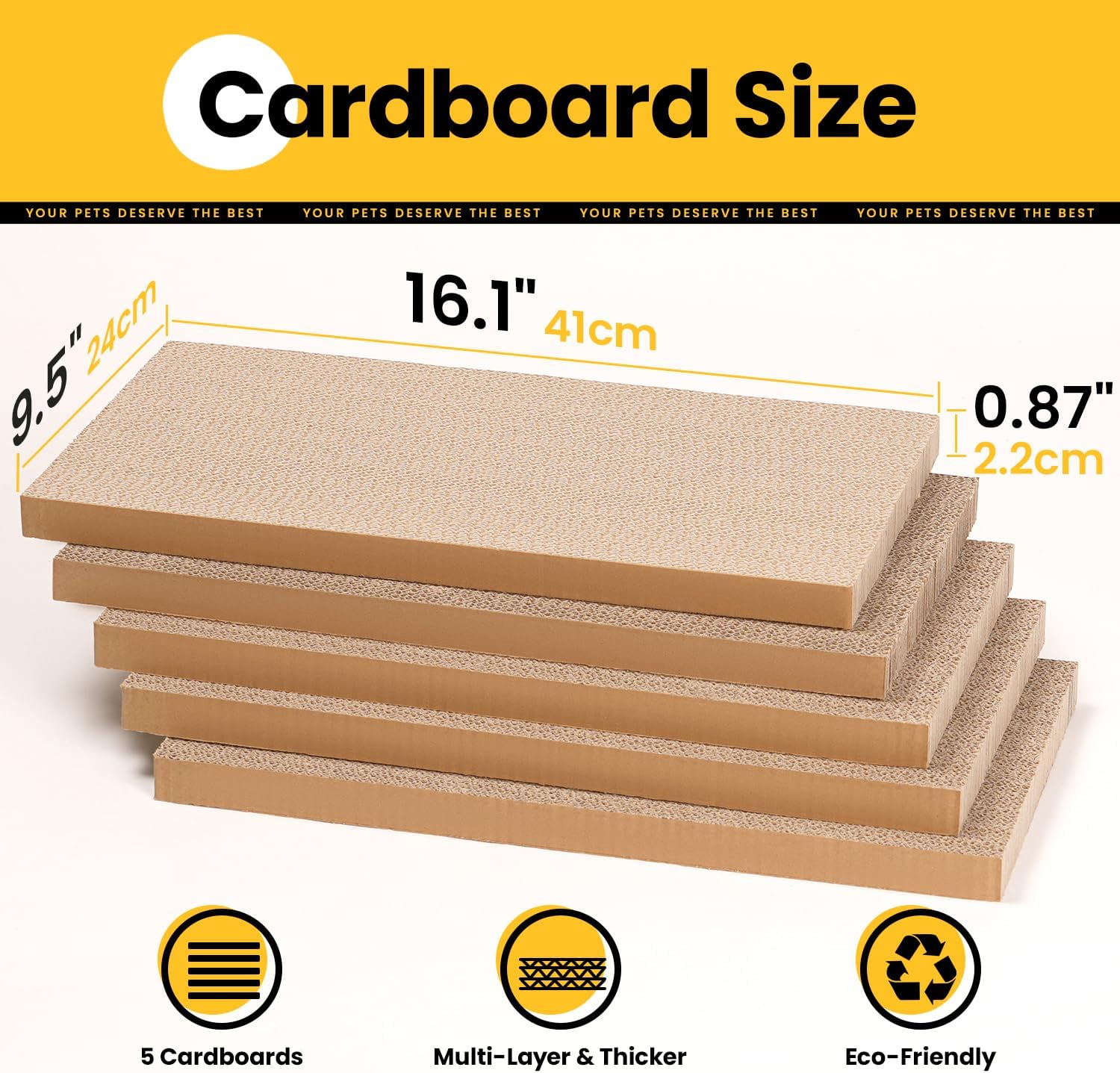 Thumbnail 4 de Conlun 5-Pack Cat Scratching Boards with Box (Large, Checkered) – Mess-Free Reversible Cardboard Scratch Pads