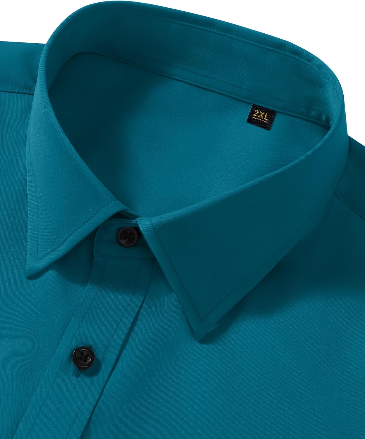 Detalle de Lusead Men's Stretch Wrinkle-Free Dress Shirt