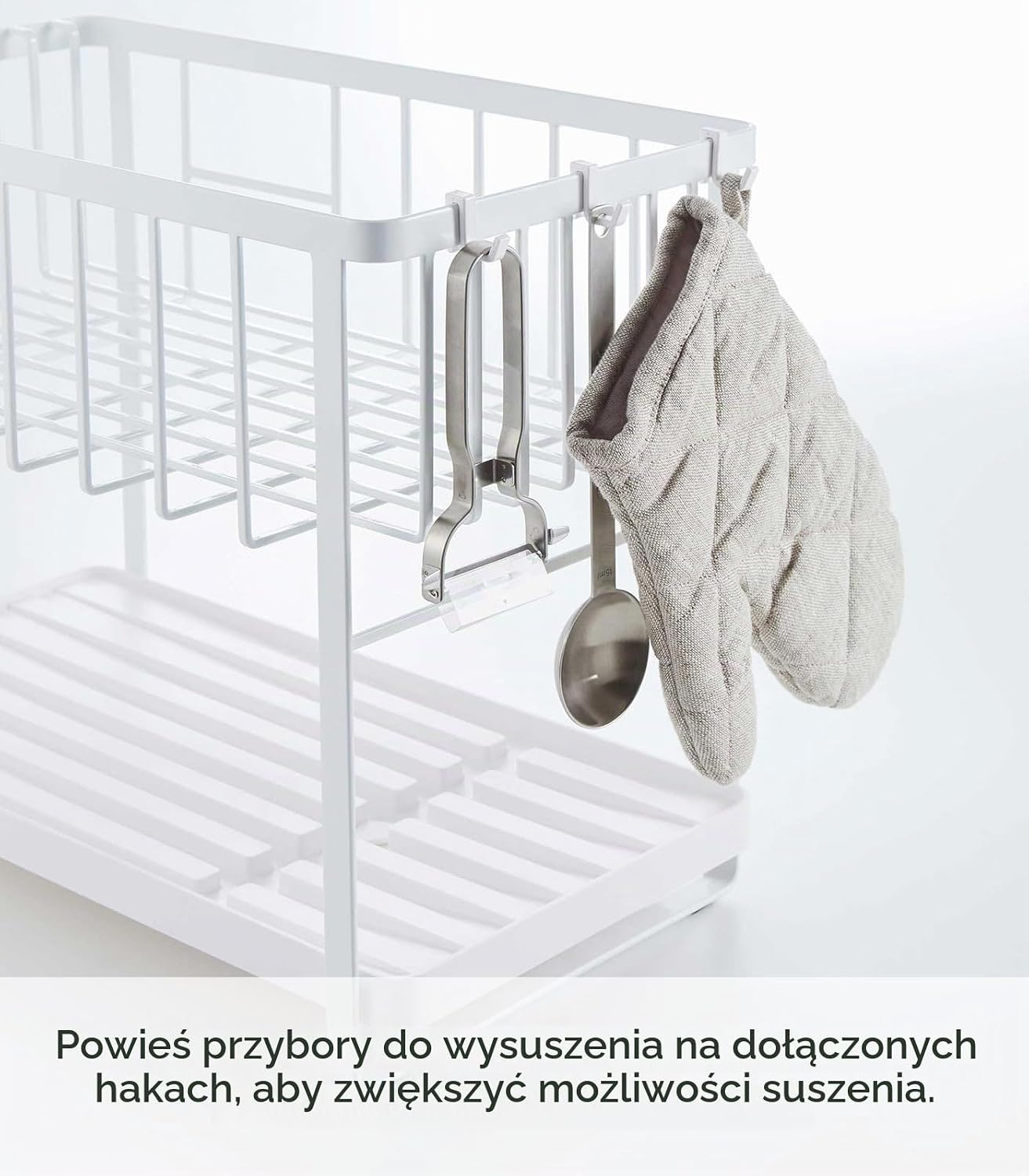 Thumbnail 5 de Yamazaki Tower 4386-P – dwupoziomowa suszarka do naczyń, biała, stal i ABS