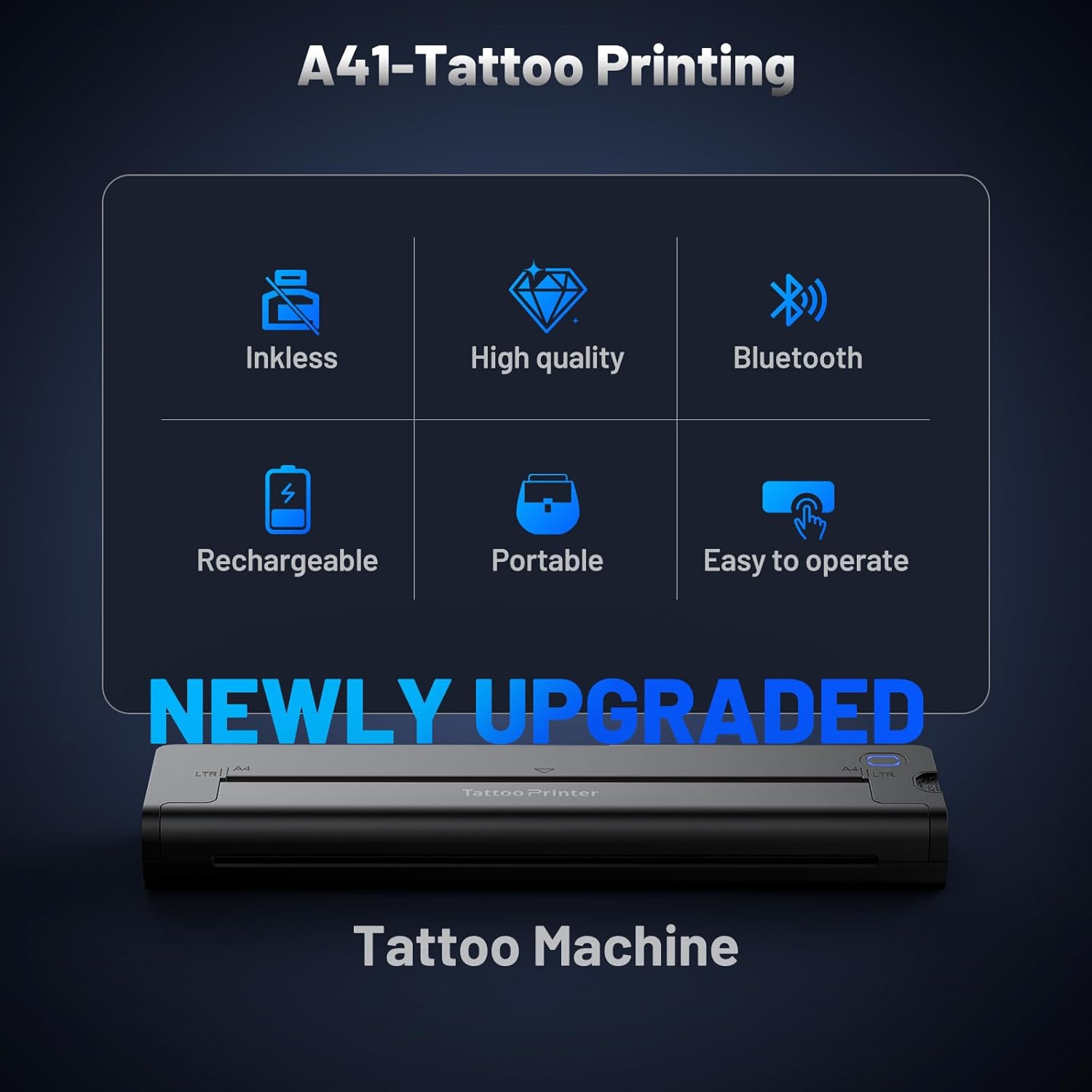 Thumbnail 6 de EXTOLINK A41 Wireless Tattoo Transfer Printer with Bluetooth and 10 Paper Sheets (2600mAh)