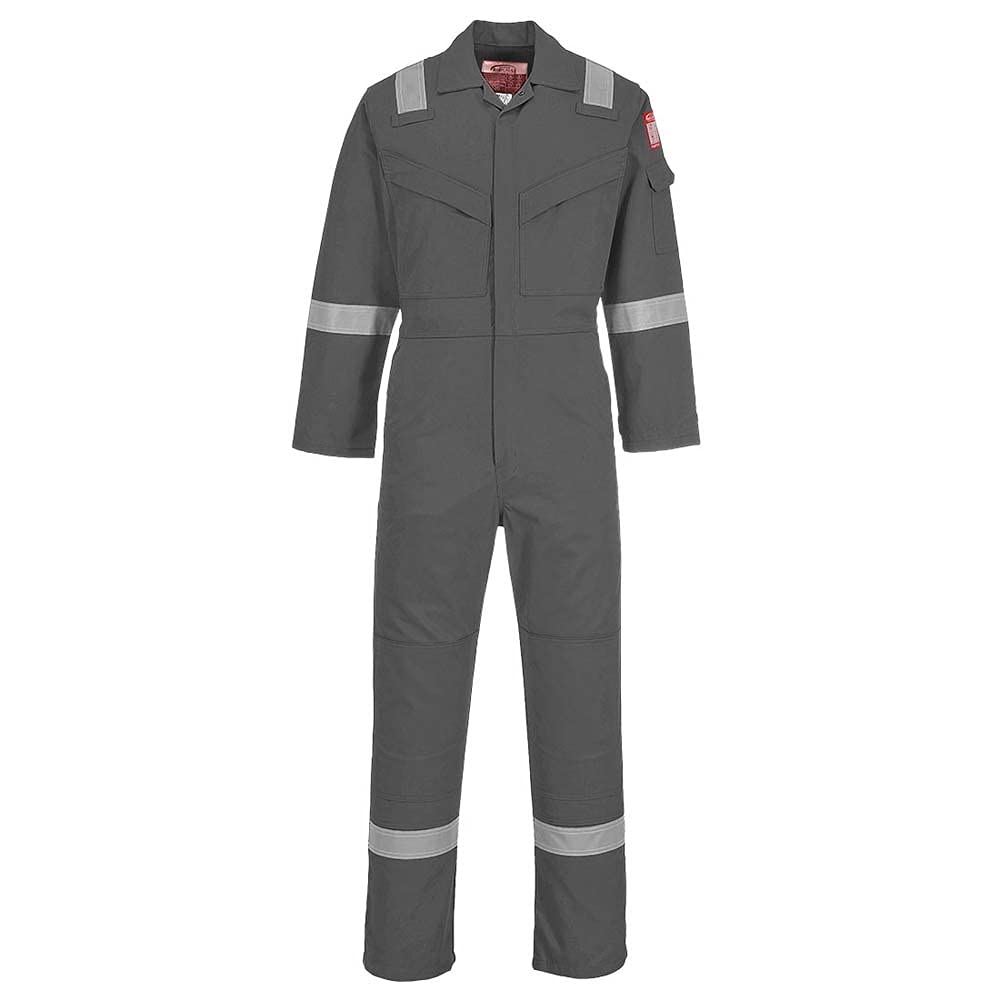 Portwest Combinaison FR légère antistatique 280 g gris (FR28GRRM) – protection soudage classe 2, taille M