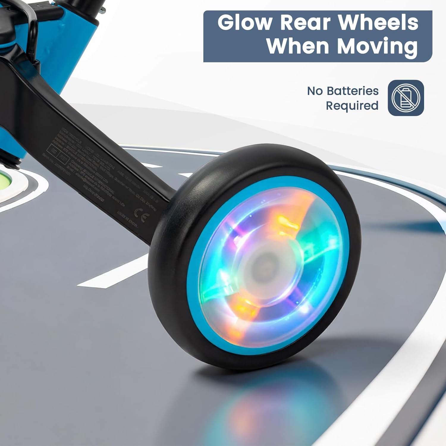 Thumbnail 3 de VITONIS Triciclo 5 in 1 per bambini 18 mesi-5 anni blu con ruote lampeggianti