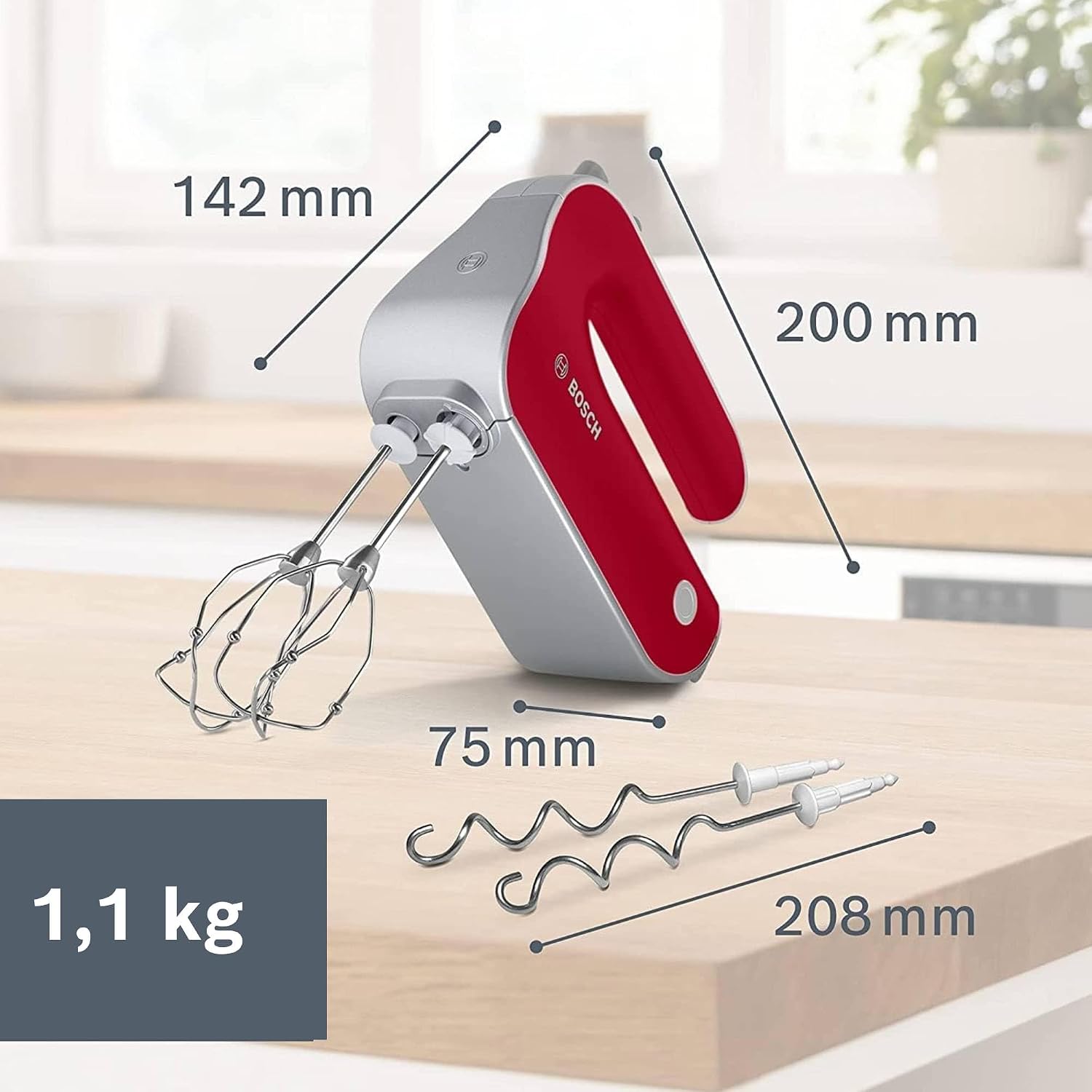 Detalle 2 de Bosch Batidora Styline MFQ40303 500W roja