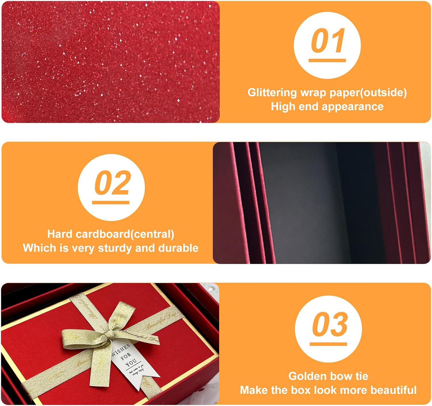 Thumbnail 3 de Red Gift Box Set 3 Pack 17.5cm