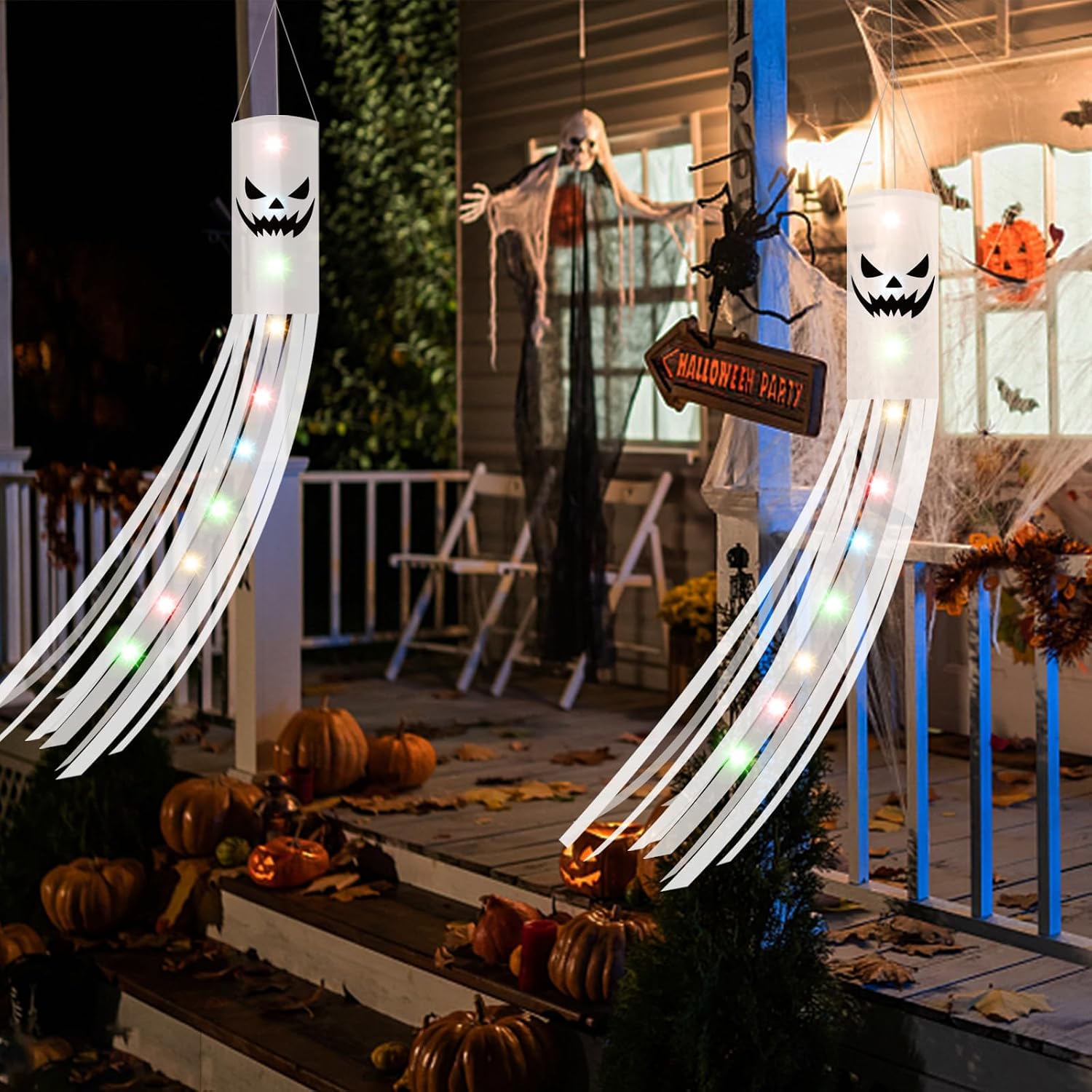 Thumbnail 3 de Jsdoin Halloween-spookwindsokken van 180 cm met ledverlichting, set van 2