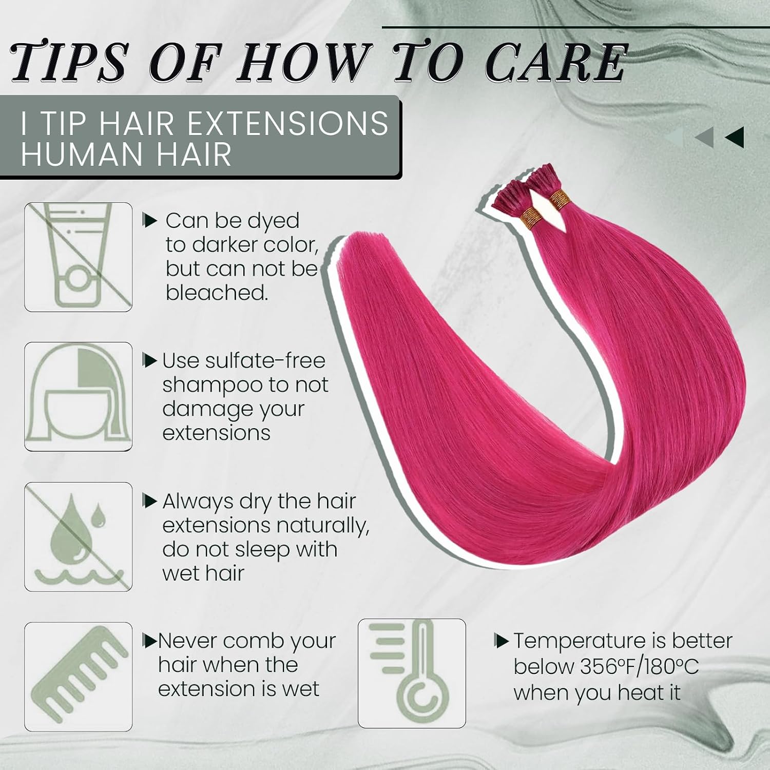 Detalle 2 de RUNATURE I-Tip Human Hair Extensions 18 Inch