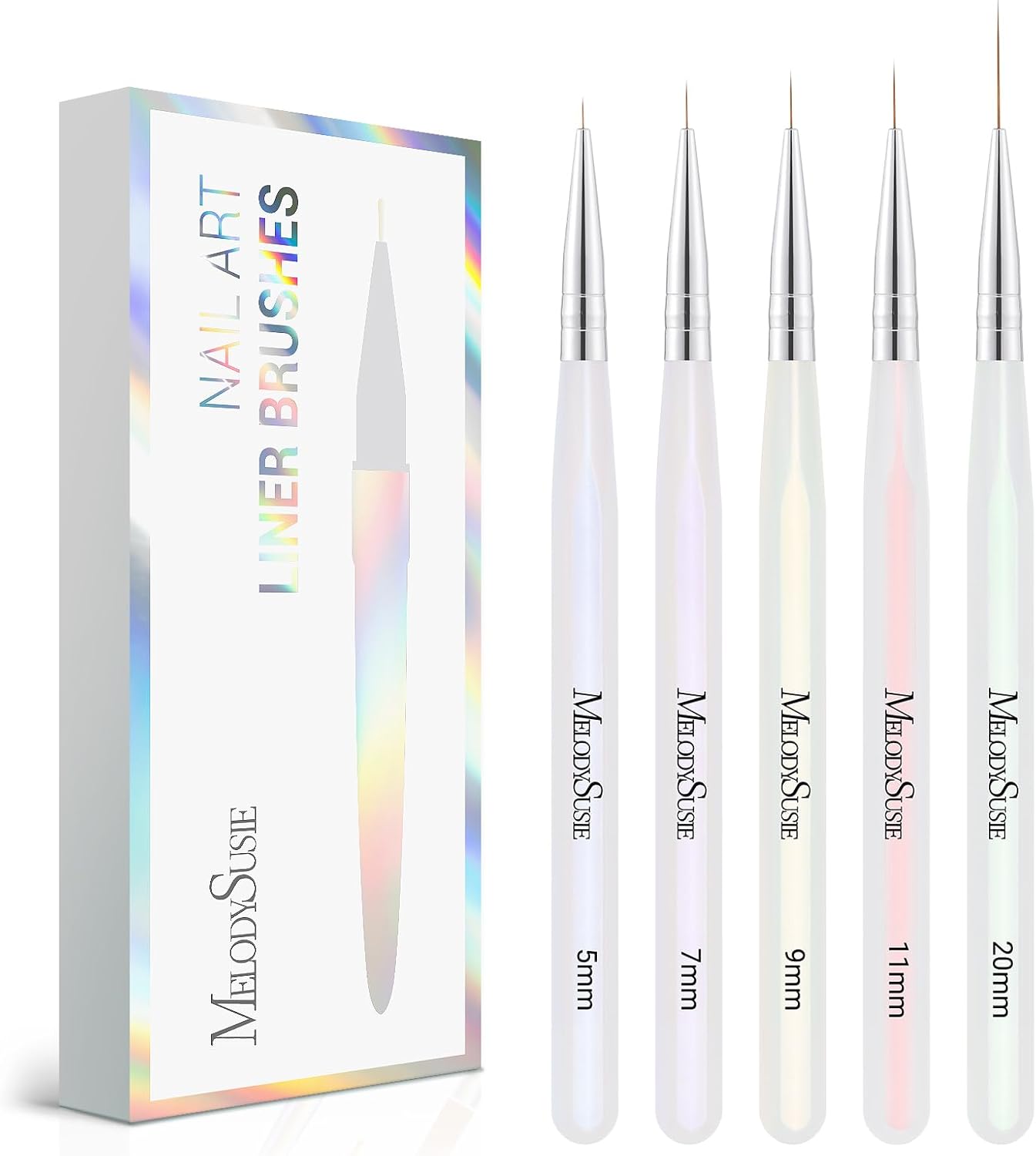 Thumbnail 6 de MelodySusie Pinceaux Nail Art 3 pièces (8/10/14 mm) pour acrylique, poudre et sculpture 3D – pinceaux professionnels