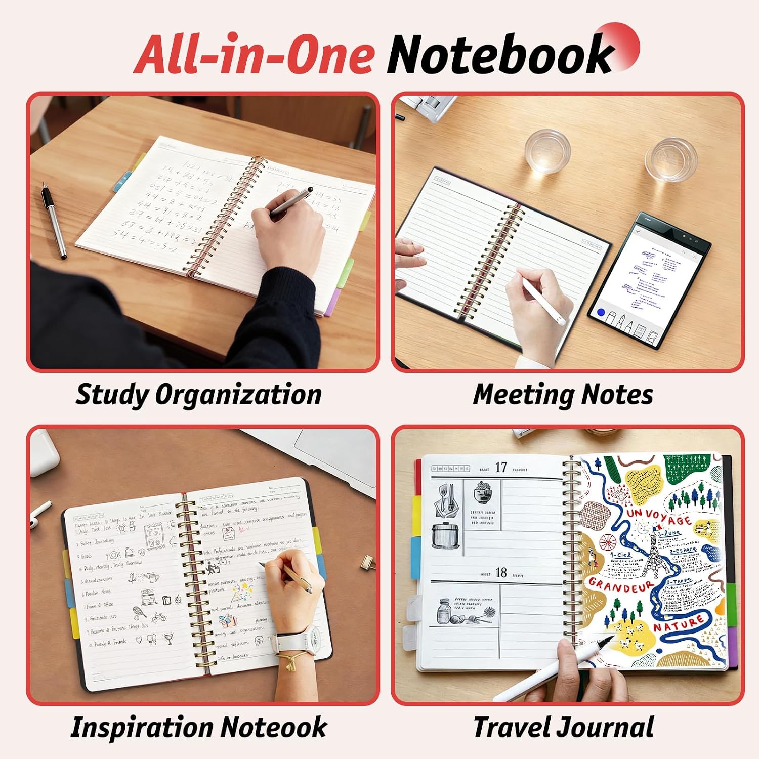 Thumbnail 2 de ReePlan A5 Spiral Notebook — 360 Pages with 5 Removable Dividers