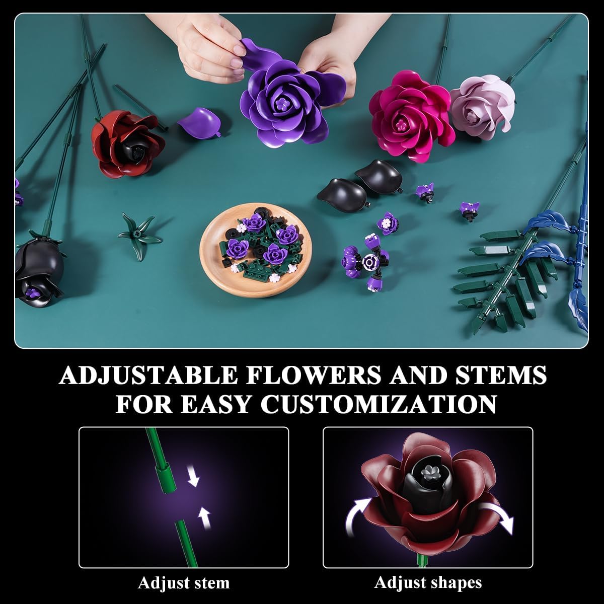 Detalle 2 de HOGOKIDS Blumen Rosenstrauß Bausatz 14 Teile