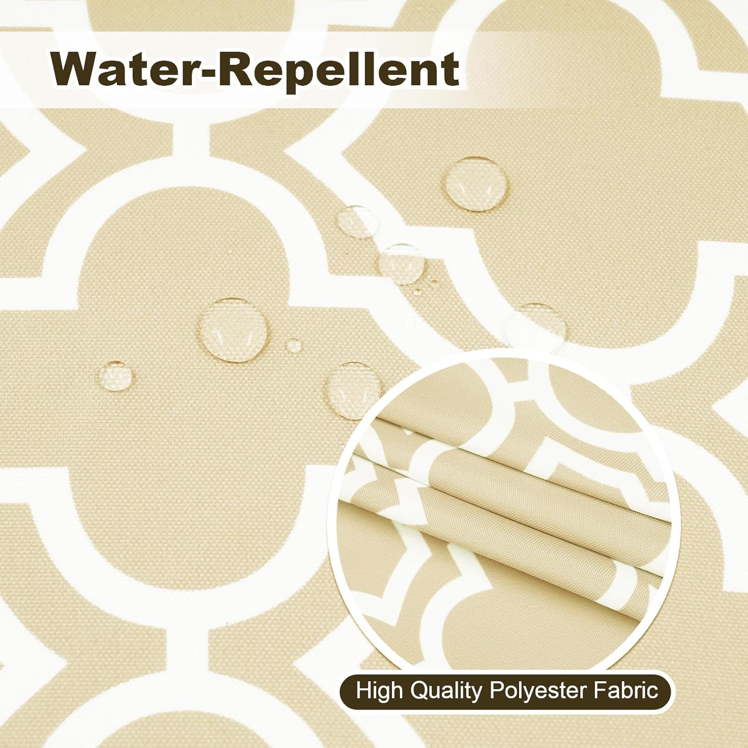 Thumbnail 1 de 3E Home 152 x 213cm water-resistant outdoor tablecloth with parasol hole and zipper (rectangle) – khaki lattice