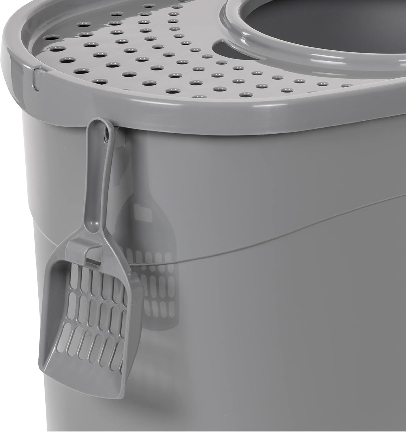 Detalle 1 de Amazon Basics 355557 Large Top-Entry Cat Litter Box with High Sides