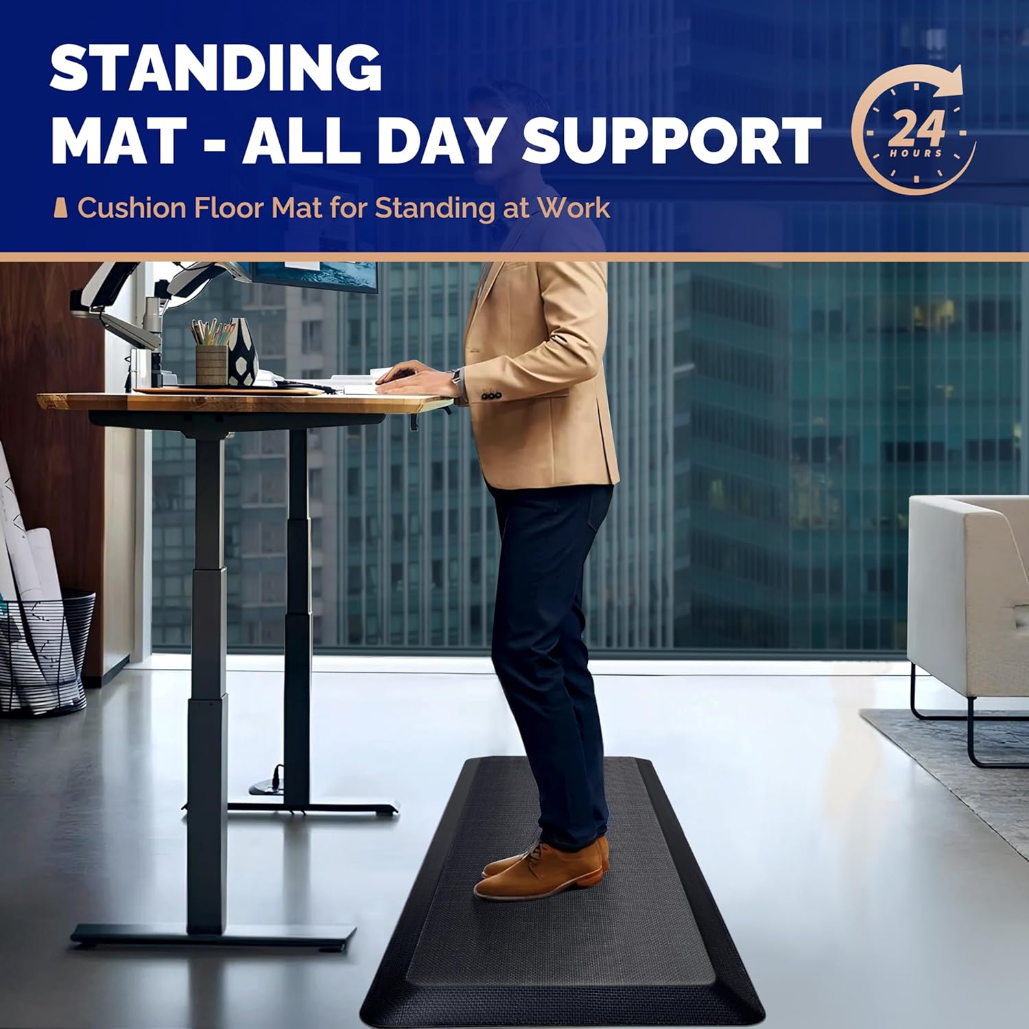 Detalle 2 de FEATOL Anti Fatigue Standing Mat 20" x 32" 🧩