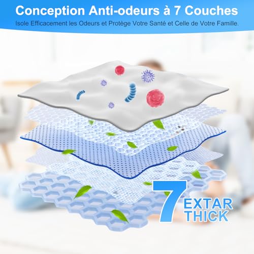 Detalle 2 de NATNAV 15 Pièces Recharge Poubelle à Couche – Sac Bébé 4,5 m × 26 cm, 7 couches et compatibilité universelle