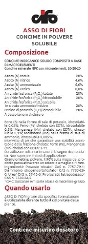 Detalle de CIFO Asso di Fiori - Concime in Polvere per Piante Verdi, Fiorite e Orto (1 kg)